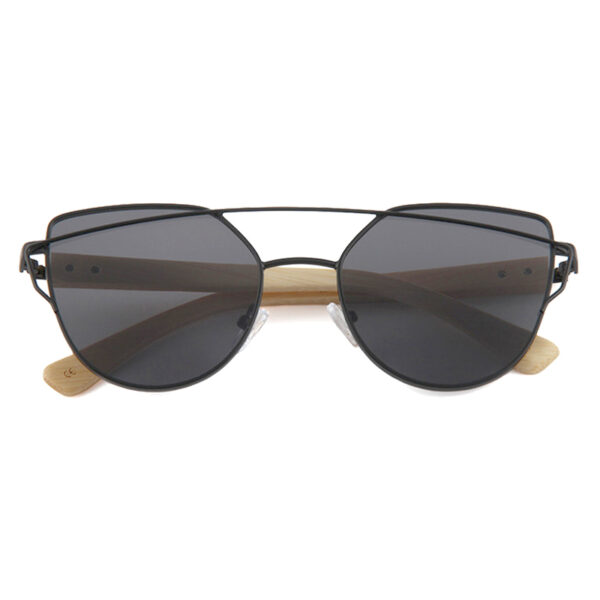 BARCUR - Γυαλιά Ηλίου Bamboo Cat Eye Style με Black Polarized Φακό (2041)