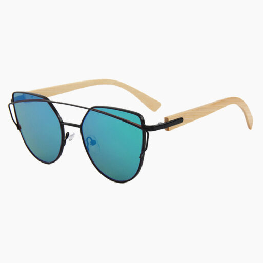 BARCUR - Γυαλιά Ηλίου Bamboo Cat Eye Style με Chameleon Polarized Φακό (2041)