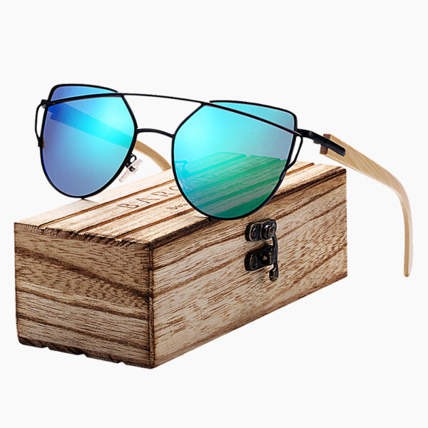 BARCUR - Γυαλιά Ηλίου Bamboo Cat Eye Style με Chameleon Polarized Φακό (2041)