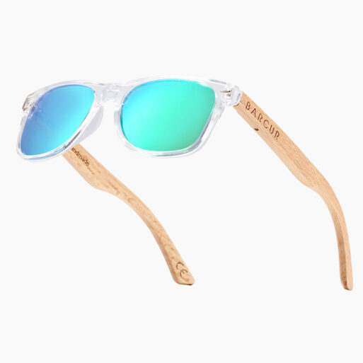 BARCUR - Γυαλιά Ηλίου Παιδικά Bamboo Wayfarer Style Crystal με Chameleon Polarized Φακό (300)