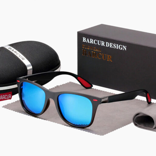 BARCUR - Γυαλιά Ηλίου Active Matte Black / Red Σκελετός & Sky Blue Φακός Polarized (2130)