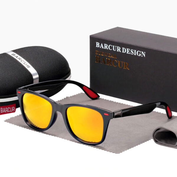 BARCUR - Γυαλιά Ηλίου Active Gloss Black / Red Σκελετός & Orange Φακός Polarized (2130)