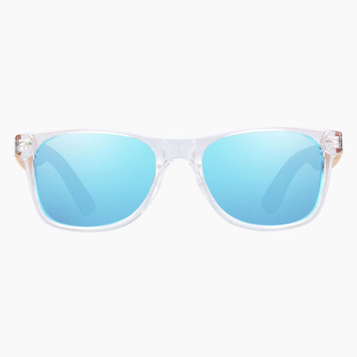 BARCUR - Γυαλιά Ηλίου Παιδικά Bamboo Wayfarer Style Crystal με Sky Blue Polarized Φακό (300)