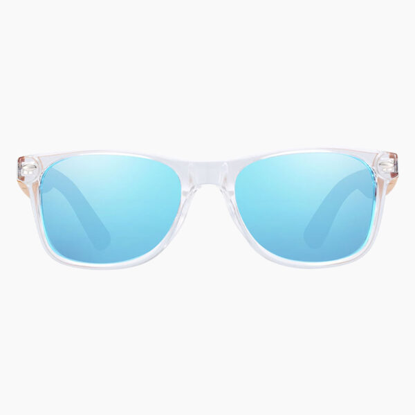 BARCUR - Γυαλιά Ηλίου Παιδικά Bamboo Wayfarer Style Crystal με Sky Blue Polarized Φακό (300)