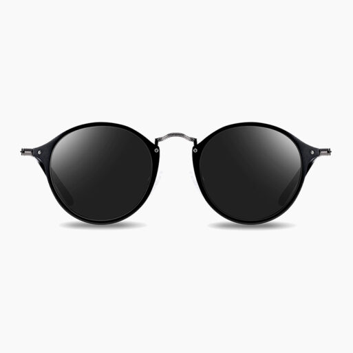 BARCUR - Γυαλιά Ηλίου Round Stainless Black Σκελετός & Black Φακός Polarized (8575)