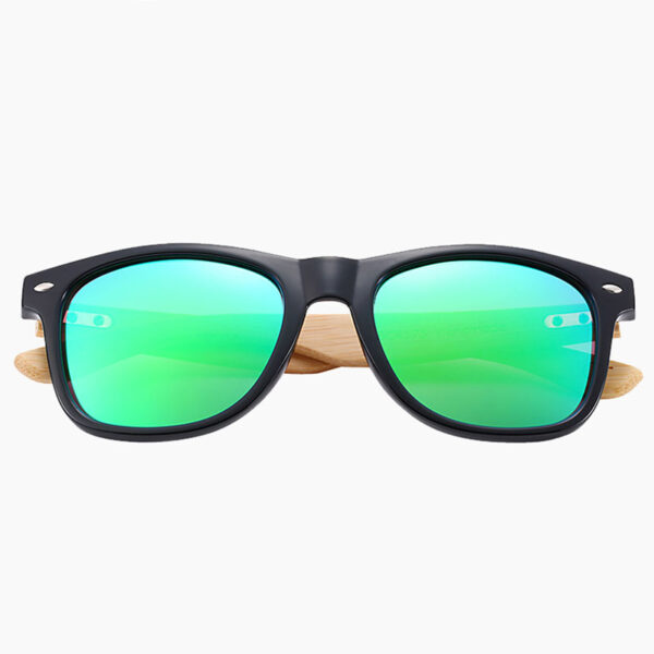 BARCUR - Γυαλιά Ηλίου Bamboo Wayfarer Style Μαύρα με Chameleon Polarized Φακό (4175)