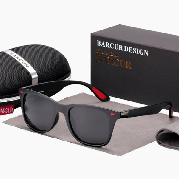 BARCUR - Γυαλιά Ηλίου Active Matte Black / Red Σκελετός & Black Φακός Polarized (2130)