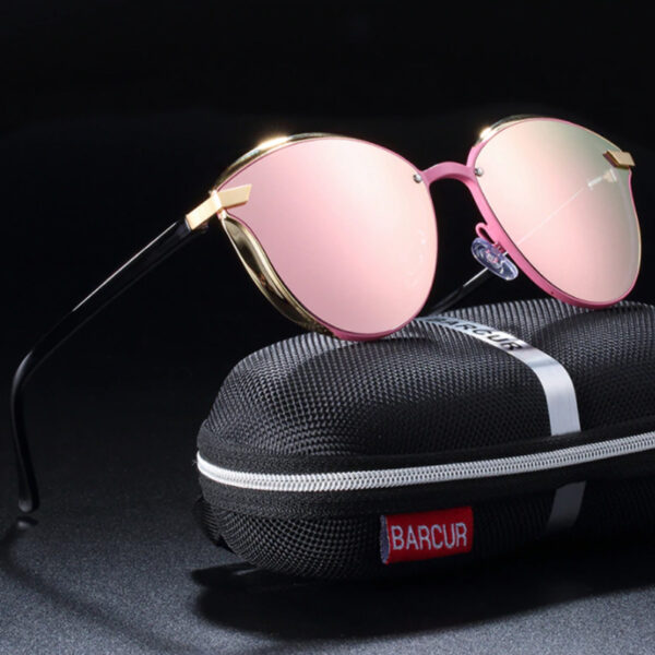 BARCUR - Γυαλιά Ηλίου Lifestyle Gold/Black Σκελετός & Rose Φακός Polarized (8705)