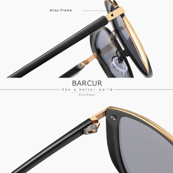 BARCUR - Γυαλιά Ηλίου Lifestyle Gold/Black Σκελετός & Black Φακός Polarized (8705)