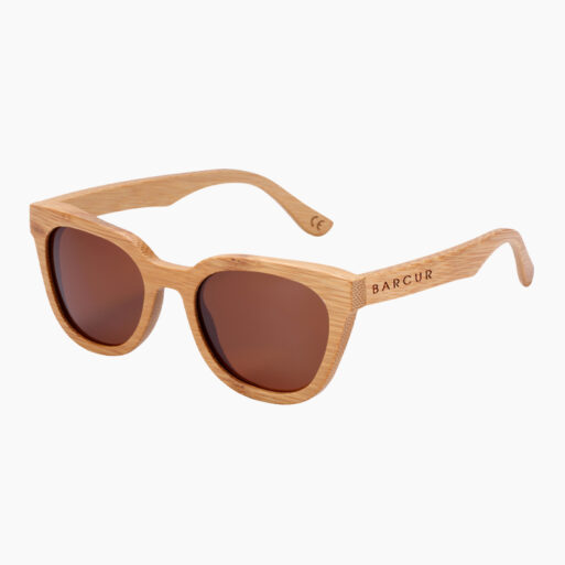 BARCUR - Γυαλιά Ηλίου Bamboo Upturned Style με Tea/Brown Polarized Φακό (8212)