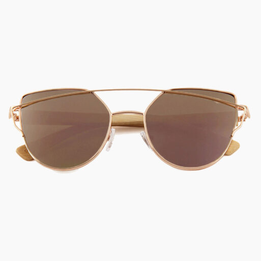 BARCUR - Γυαλιά Ηλίου Bamboo Cat Eye Style με Tea Polarized Φακό (4122)