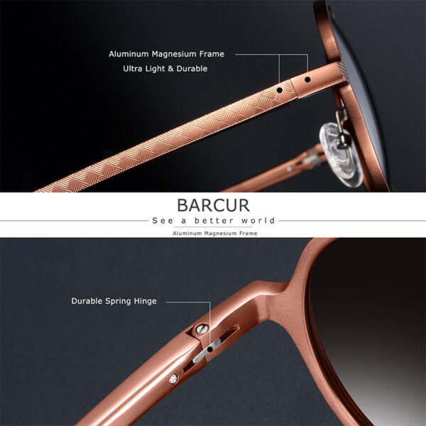 BARCUR - Γυαλιά Ηλίου Pilot Stainless Bronze Σκελετός & Tea Φακός Polarized (8565)