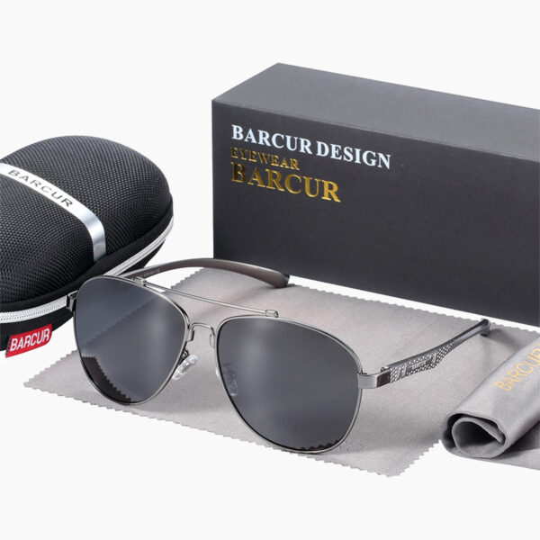 BARCUR - Γυαλιά Ηλίου Pilot Stainless Grey Σκελετός & Grey Φακός Polarized (8751)