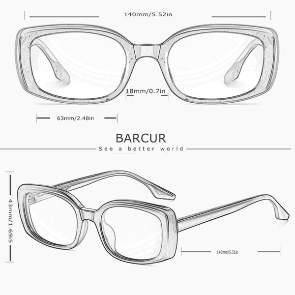 BARCUR - Γυαλιά Ηλίου Rectangular & Black Φακός Polarized (2010)