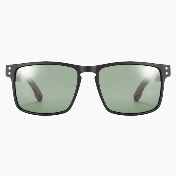 BARCUR – Γυαλιά Ηλίου Zebrawood Square Style με Greenkish Polarized Φακό (4020)