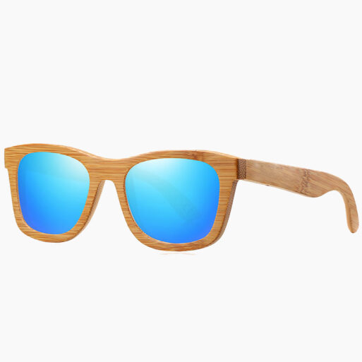 BARCUR - Γυαλιά Ηλίου Bamboo Upturned Style με Sky Blue Polarized Φακό (5102)