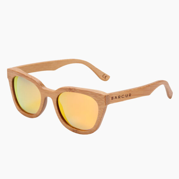 BARCUR - Γυαλιά Ηλίου Bamboo Upturned Style με Orange Polarized Φακό (5212)