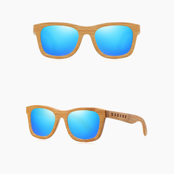 BARCUR - Γυαλιά Ηλίου Bamboo Upturned Style με Μπλε Polarized Φακό (5210)