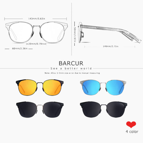 BARCUR - Γυαλιά Ηλίου Active Stainless Ασημί Σκελετός & Μπλε Φακός Polarized (8577)